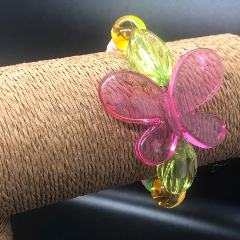 Butterfly Elastic Clay Beads Stretch Bracelet - Picture 10 of 14